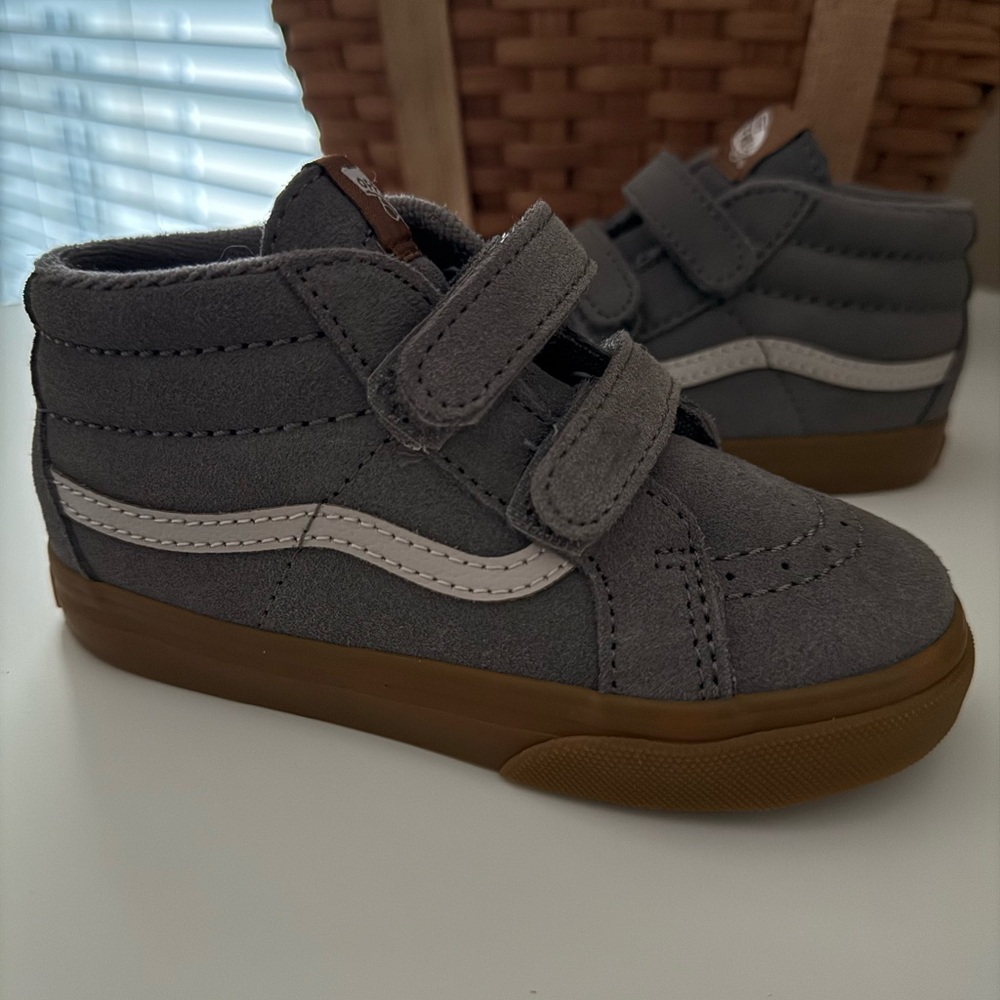 Vans Kids Gray and Brown High-Top Sneakers (brand new - never worn)